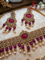 Load image into Gallery viewer, रानी रॉयल पोल्की चोकर सेट