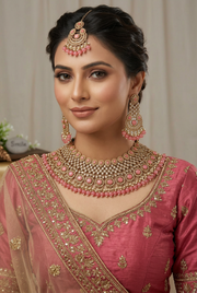 Sanjana Baby Pink Color Polki Choker Set