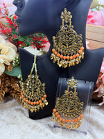 Load image into Gallery viewer, Suhani Leaf Drop Tikka Earring Set
