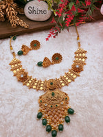 Load image into Gallery viewer, Kamla gold Plated temple Jewerly Necklace Set