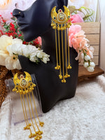 Load image into Gallery viewer, High quality Kashmiri Brass Gold plated kundan Meenakari Earrings