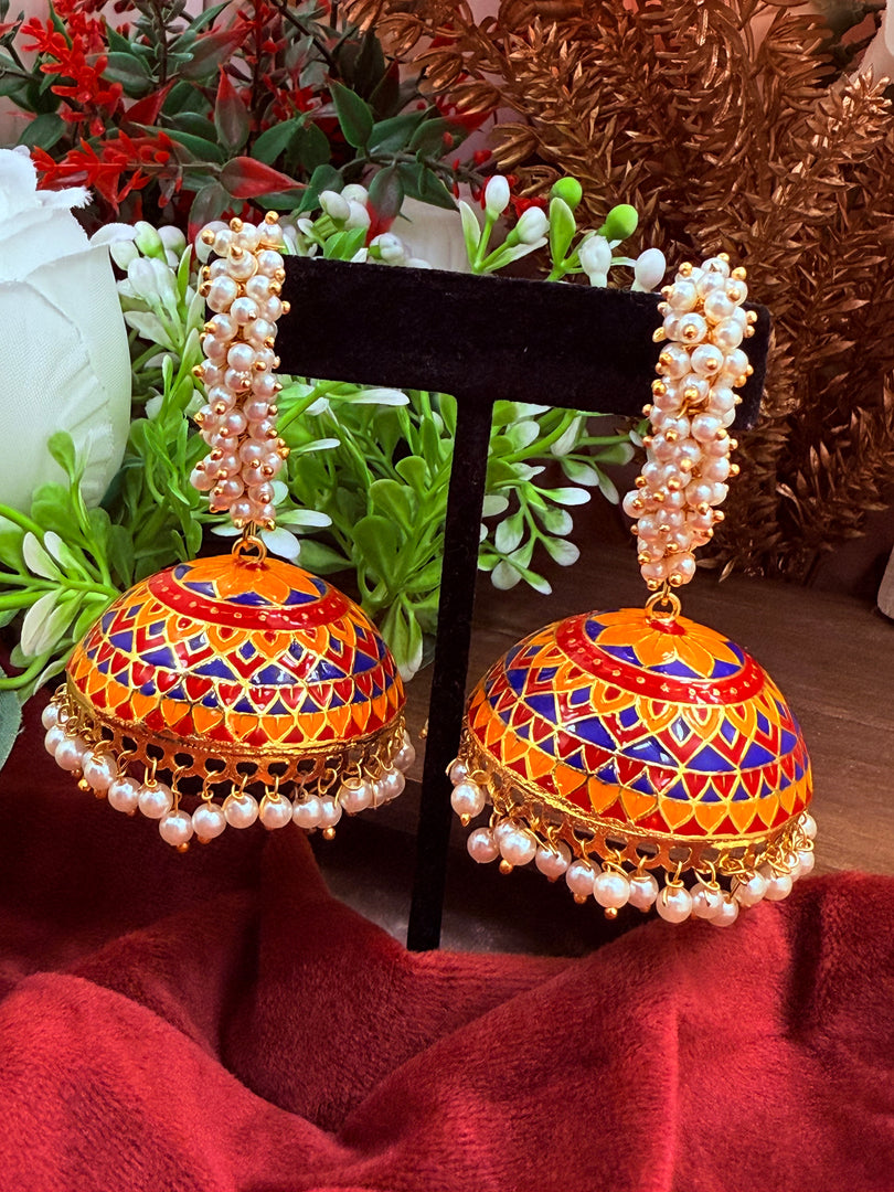 Meenakari jhumki