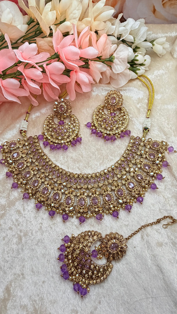 Meher lavender Necklace set