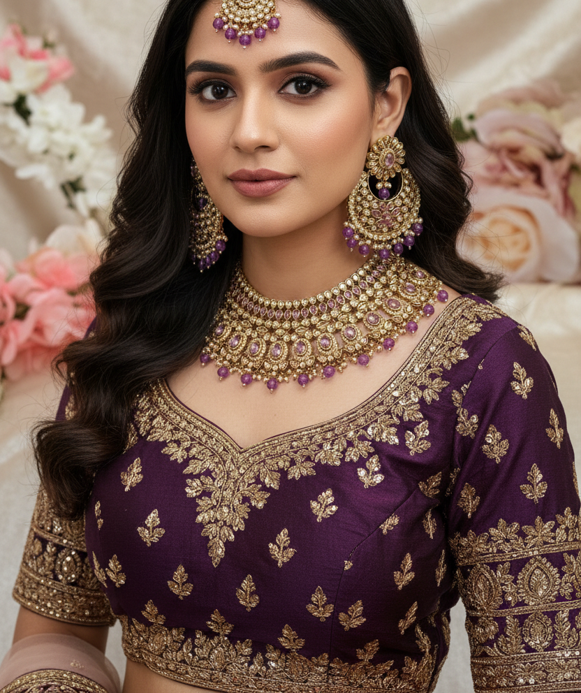 Meher lavender Necklace set