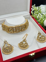 Load image into Gallery viewer, Bling Choker Set comes with Tikka Earring Set
