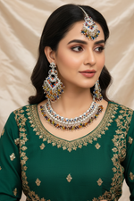 Load image into Gallery viewer, मल्टी कलर सिल्वर पाकिस्तानी चोकर सेट
