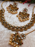 Load image into Gallery viewer, Ambe Matte Gold Temple necklace