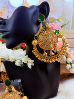 Load image into Gallery viewer, High quality Brass gold plated Big Kashmiri earring with soundable Ghungru