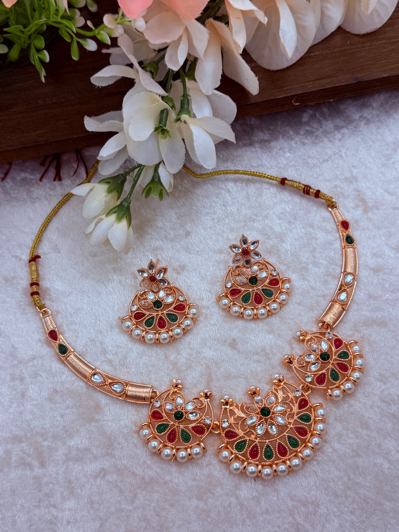 Rosegold Hasli Necklace with earring