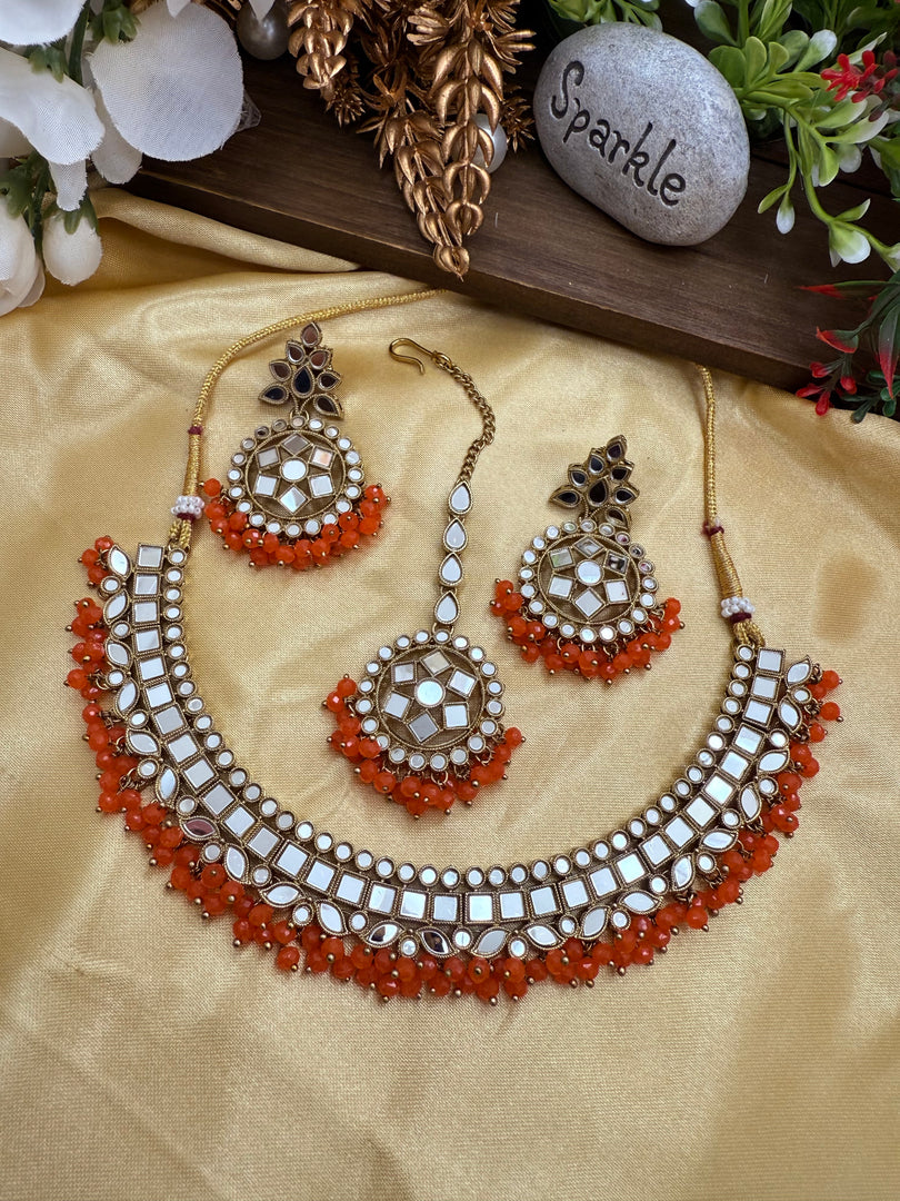 Kanchan Mirrror Necklace Set