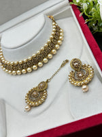 Load image into Gallery viewer, Nila In Gold Stone choker Set
