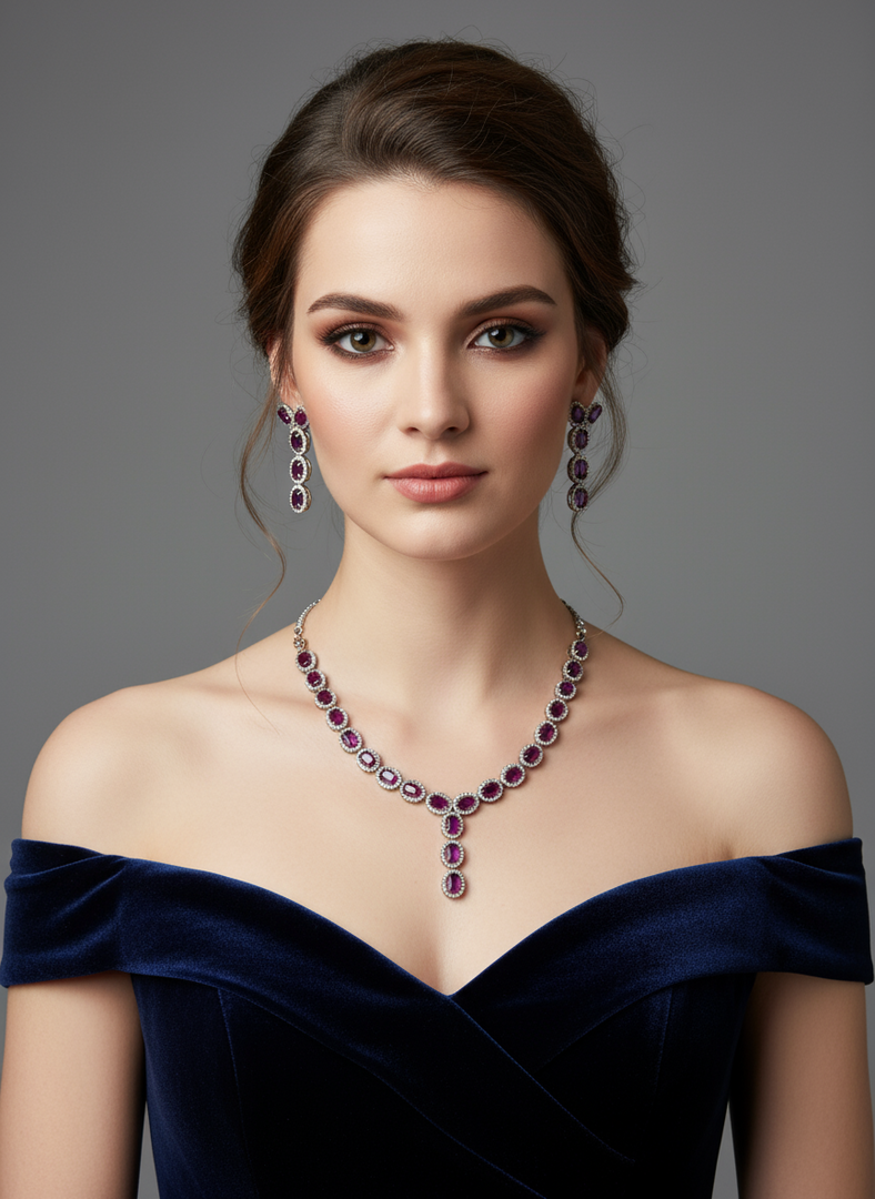 Ad Asiana Necklace set In Rose Gold