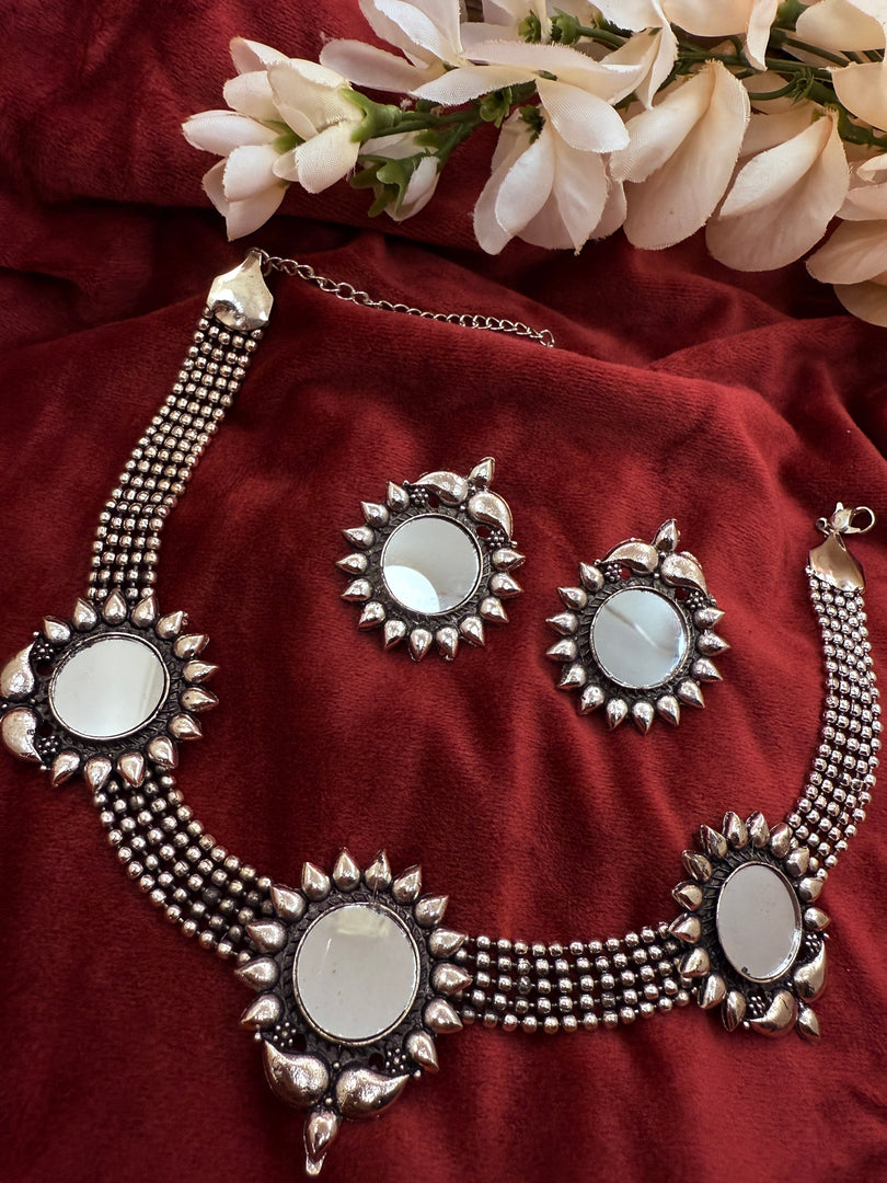 Mirror flower Oxidised see