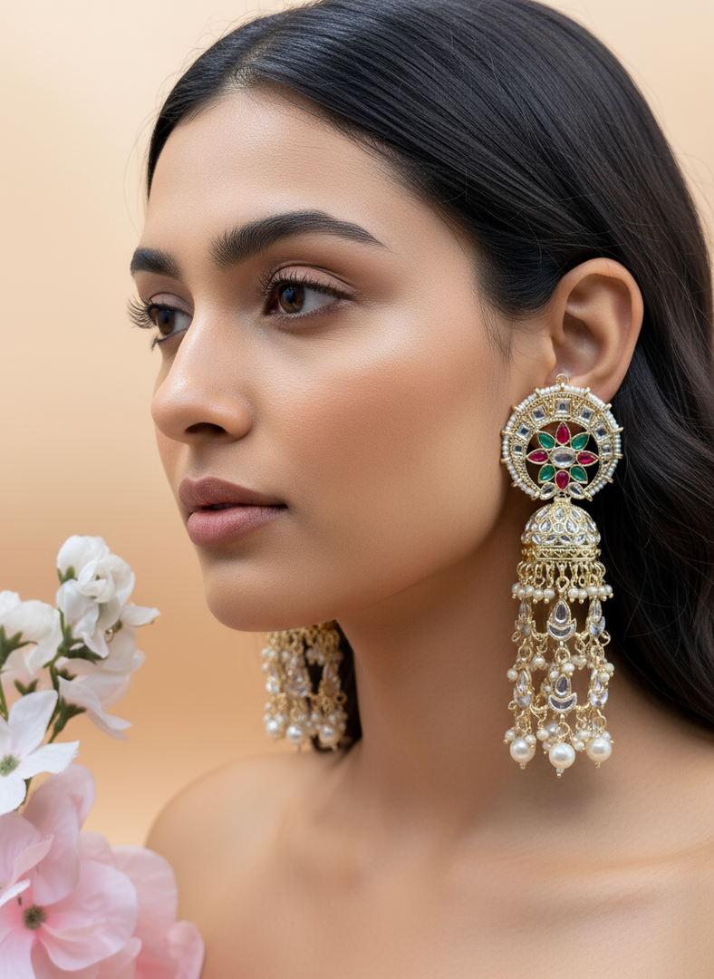 Shina Kundan Oversized Jhumki