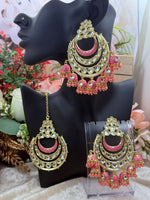 Load image into Gallery viewer, Kundan Jhumki Drops Tikka Earring Set