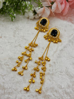 Load image into Gallery viewer, Red gold plated Kashmiri Earrings with hanging ghungru
