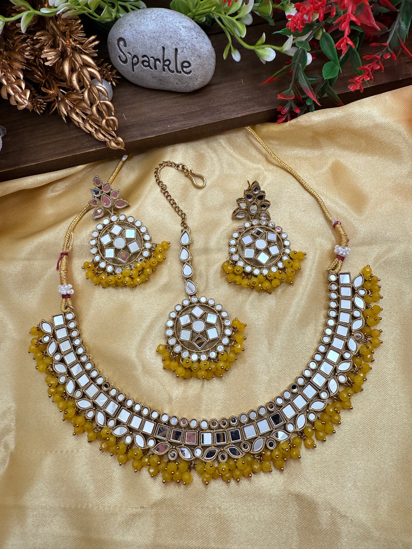 Kanchan Mirrror Necklace Set