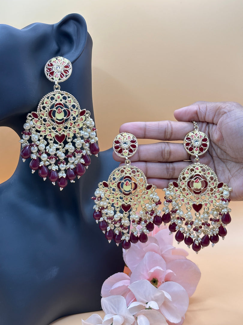 Big Size Tikka Indian Earring Set