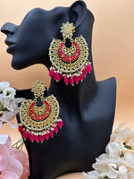 Load image into Gallery viewer, Tridha Kundan Oversized earrings
