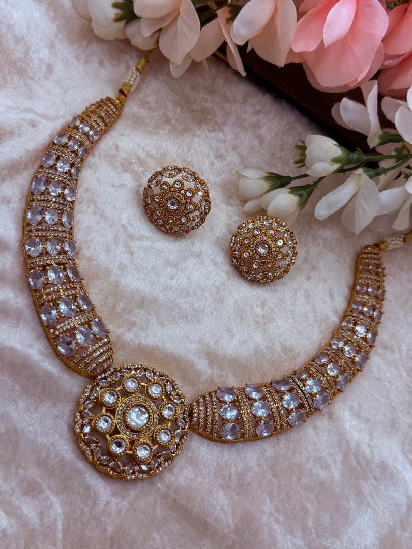 Moissanite polki Necklace set