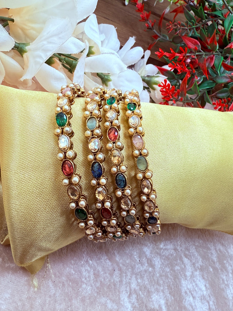 Pasha Multicolor Polki Bangles