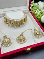 Load image into Gallery viewer, Bling Choker Set comes with Tikka Earring Set
