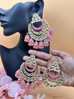 Load image into Gallery viewer, Kundan Drop Jhumki Tikka Earring Set