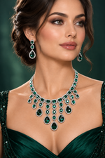 Load image into Gallery viewer, Emerald Green Necklace Set
