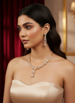 Load image into Gallery viewer, Deepu Rosegold AD set with pair of earrings