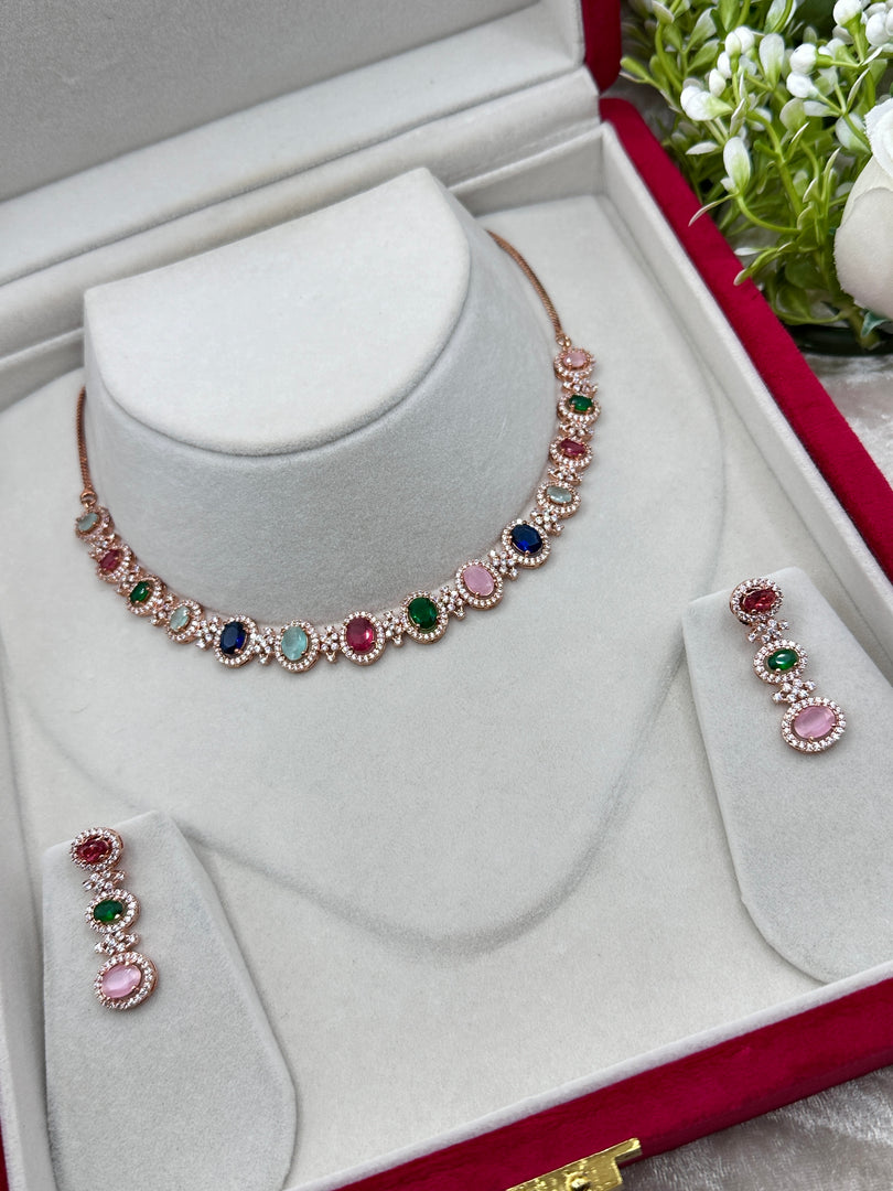 American Diamond Necklace Set