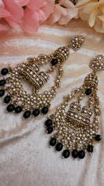 Load image into Gallery viewer, Jhummar Long Kundan Chandbali Earrings