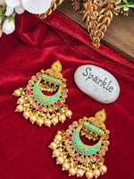 Load image into Gallery viewer, Meenakari polki earring