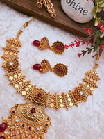 Load image into Gallery viewer, Kamla gold Plated temple Jewerly Necklace Set