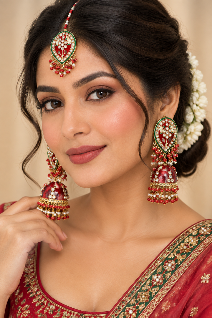 Sonias Kundan Meenakari Tikka Set
