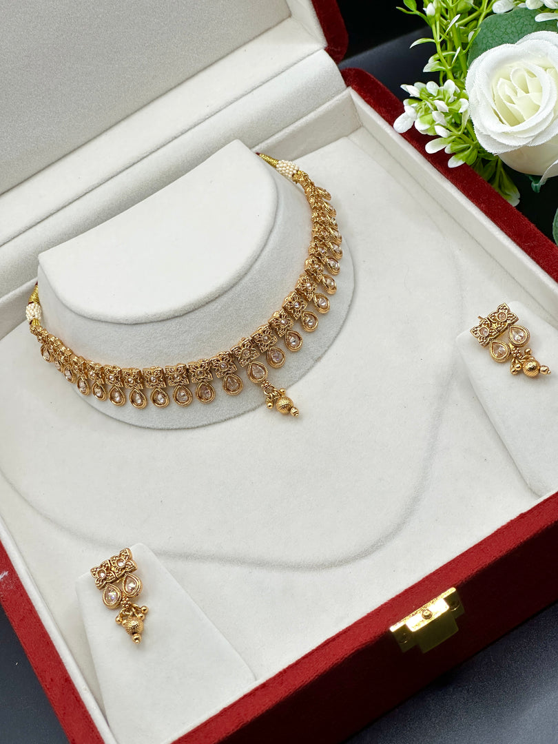 Golden Indian Choker Jewerly Set