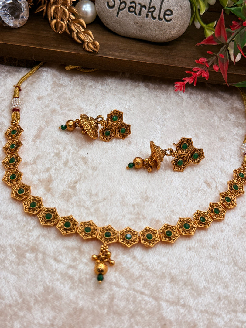 Masiya matte Gold Plated Choker set