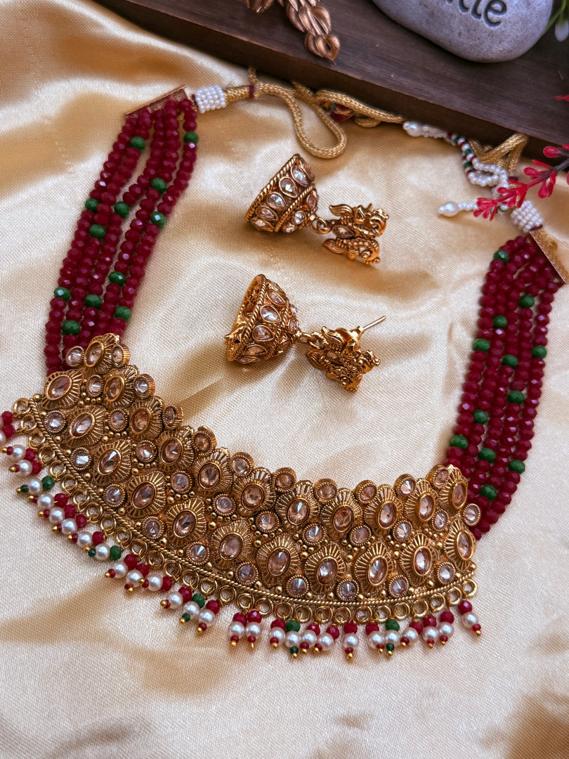 Manisha antique gold plated Choker Set