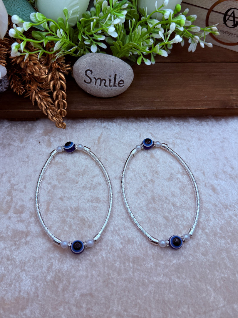 Antique Silver Evil eye Anklet
