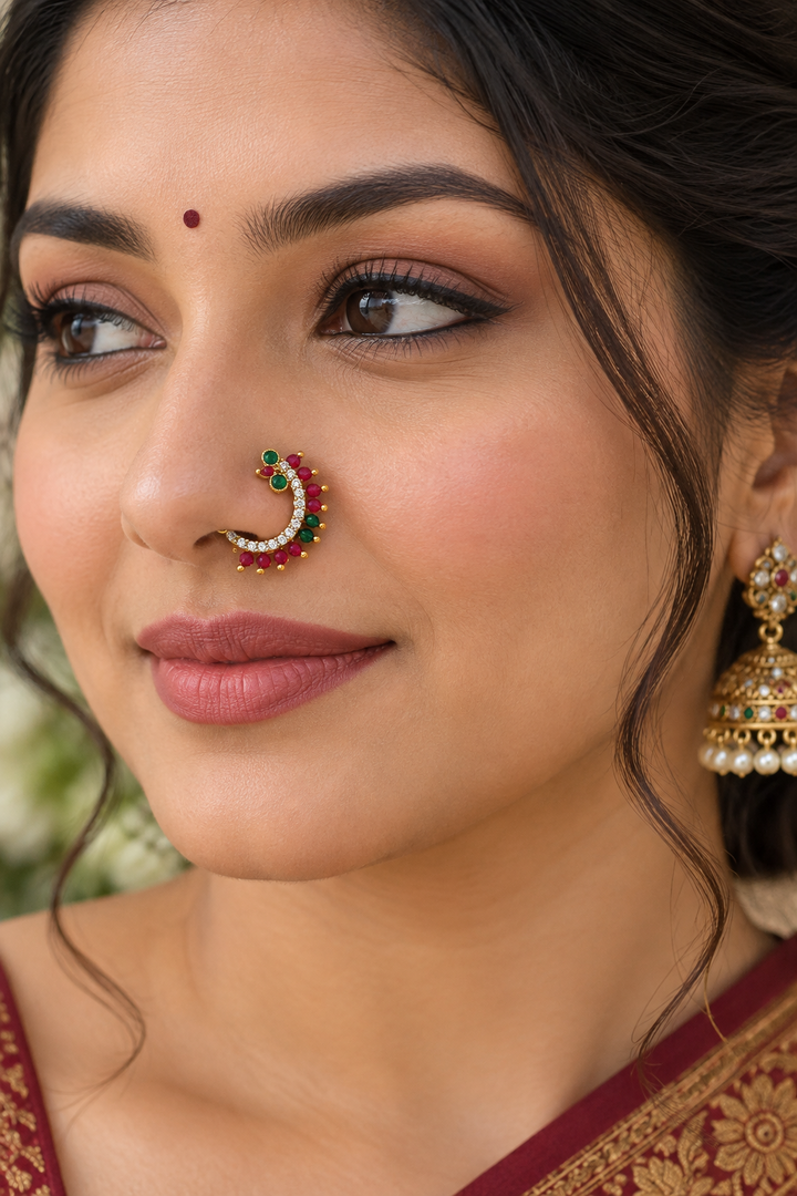 Gujrati style Nose Ring clip It On