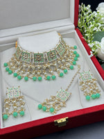 Load image into Gallery viewer, Hayat Kundan Drop Pearl Indian Choker Set
