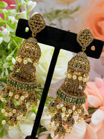 Load image into Gallery viewer, Elephant Victorian jhumki earrings