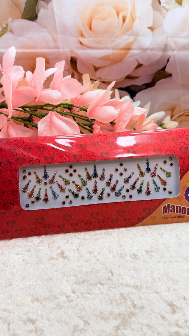Long colored bindi card