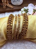 Load image into Gallery viewer, Stone Golden Bangles
