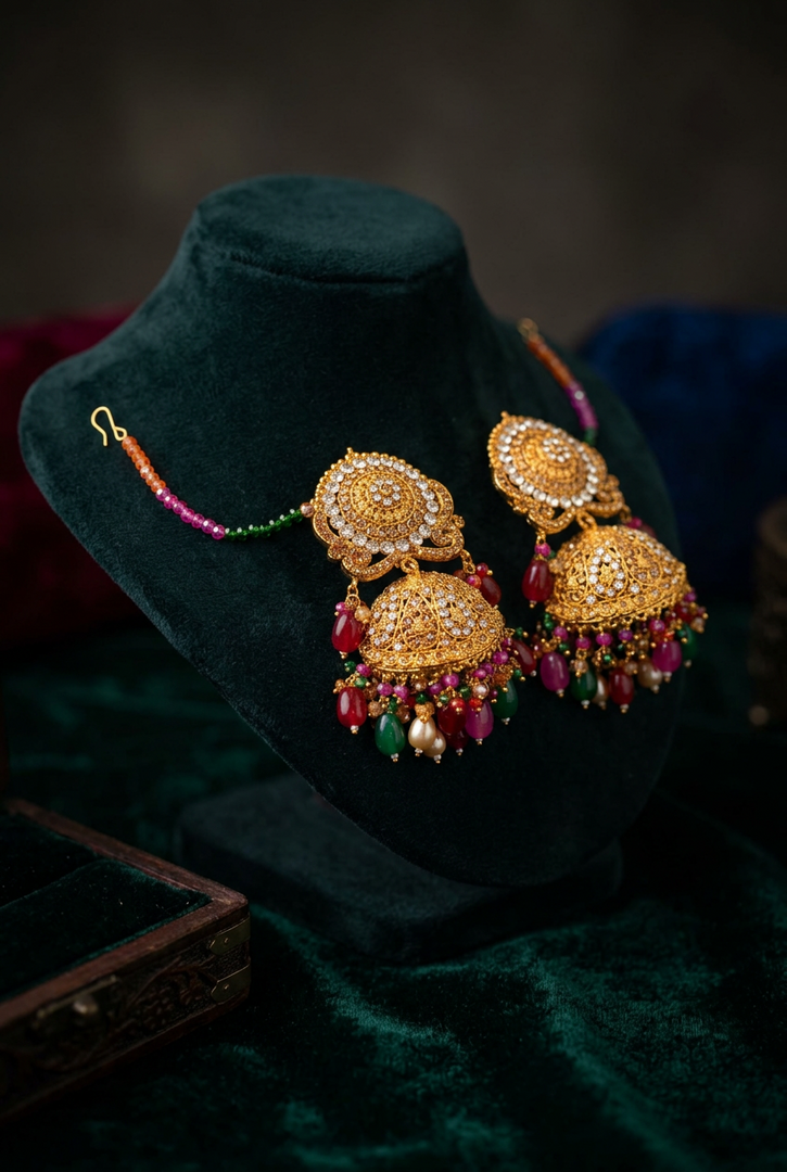 Multicolor Oversized Jhumki Earring
