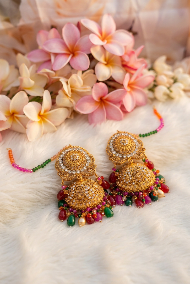 Multicolor Oversized Jhumki Earring