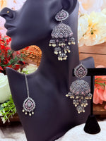 Load image into Gallery viewer, ब्लैक मेटल अमेरिकन डायमंड सेट
