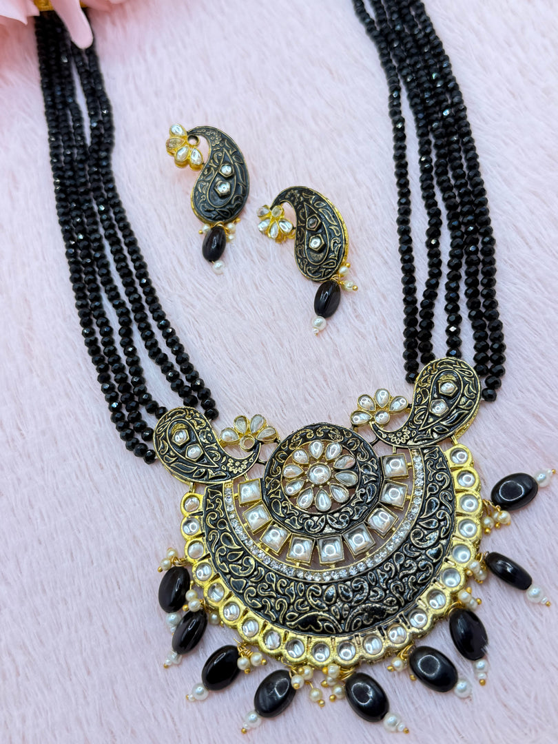 Kundan Mala With Indian Earring