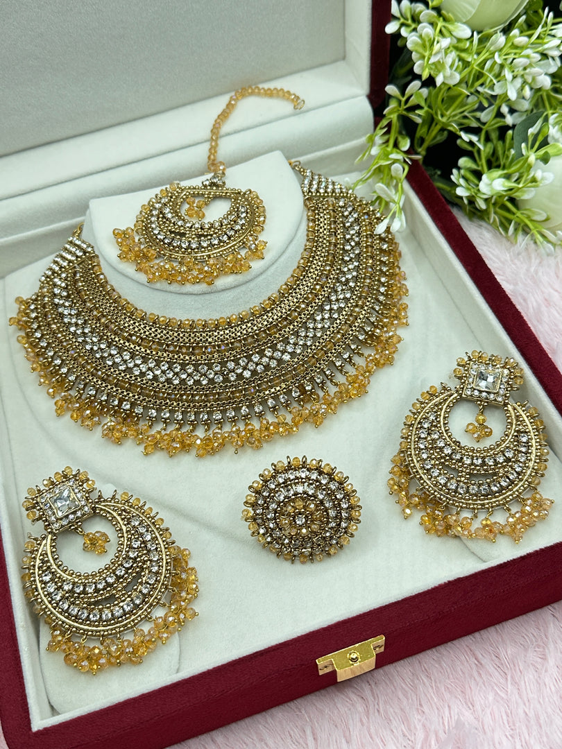 Pakistani Naziya Champagne Semi Bridal Set