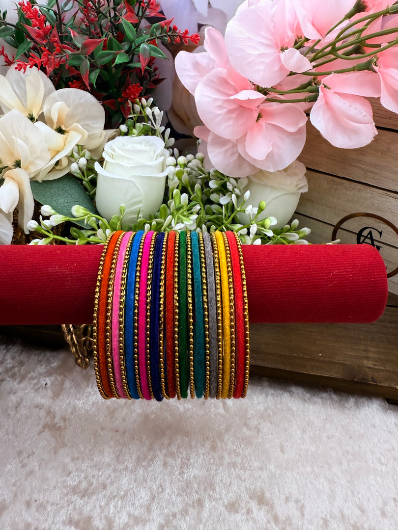 Multi Color Velvet Bangles