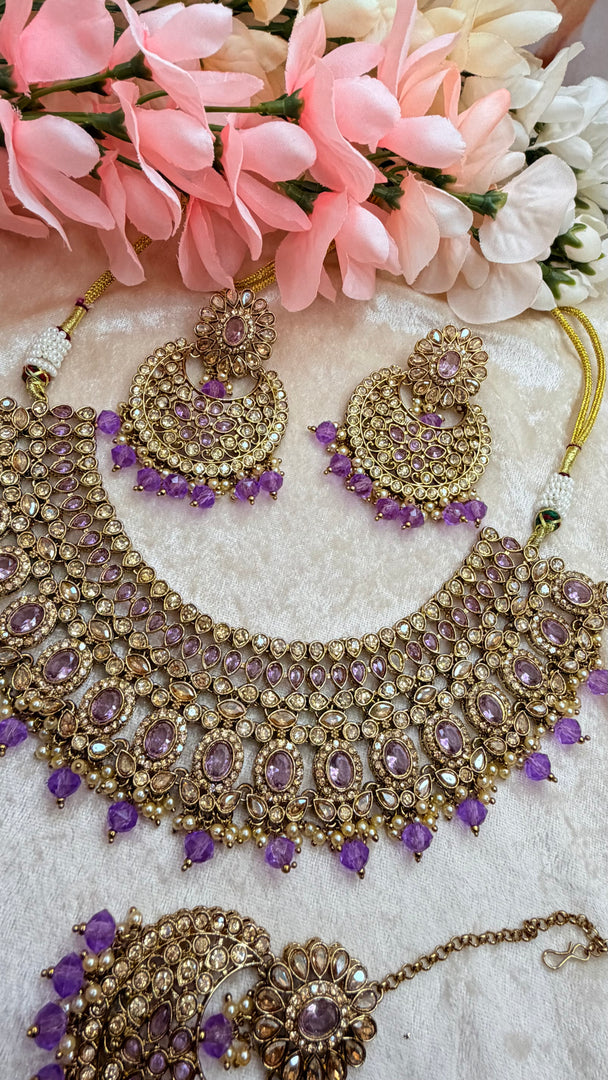 Meher lavender Necklace set